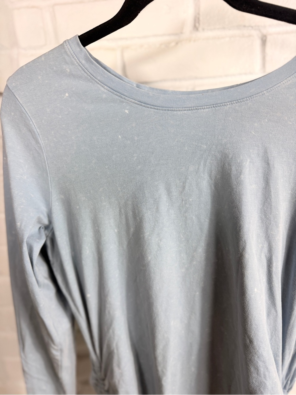 PINK Victoria’s Secret Ruched Mini Dress Light Blue Long Sleeve Size L - Picture 2 of 6